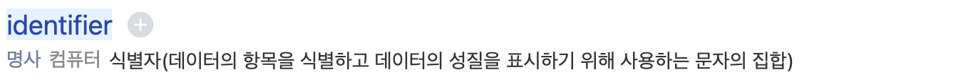 identifier 정의